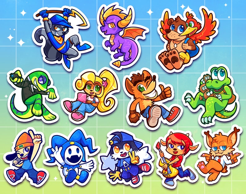 Video Game Mascot Stickers Etsy