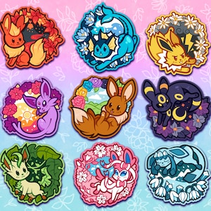 Elemental Eeveelution Stickers