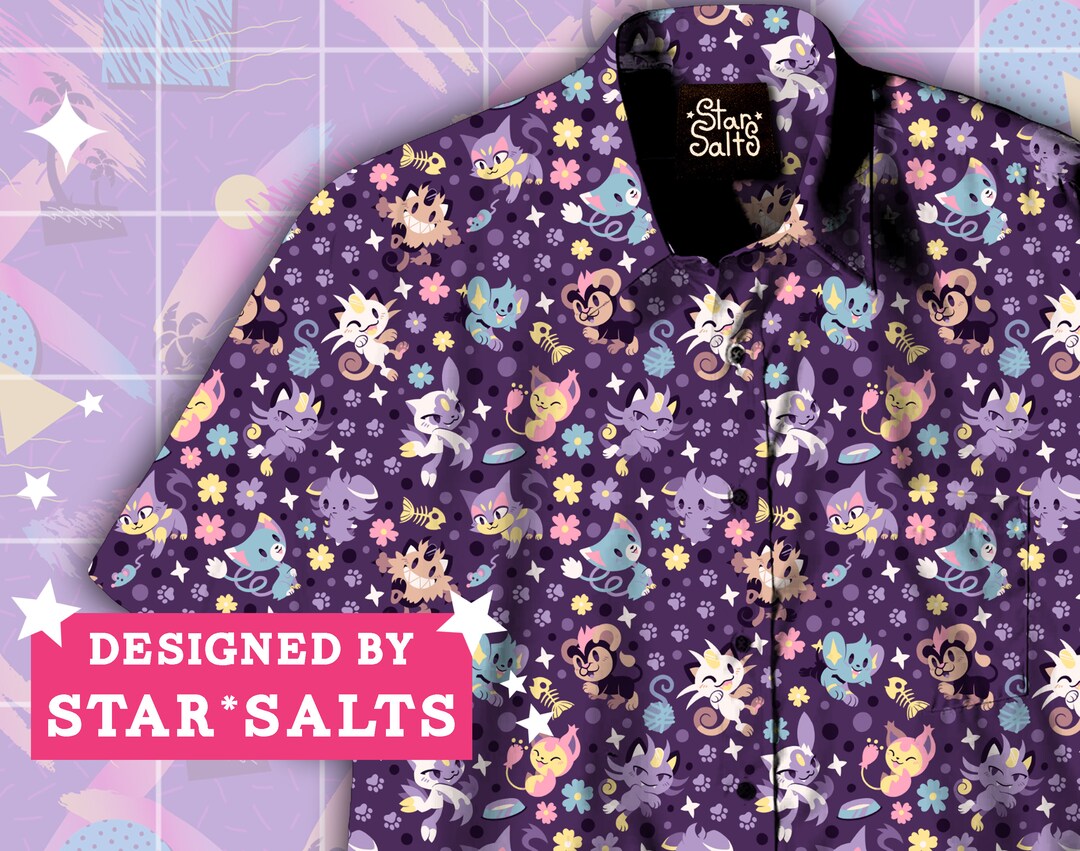 Cat Pokemon Button Up Shirt