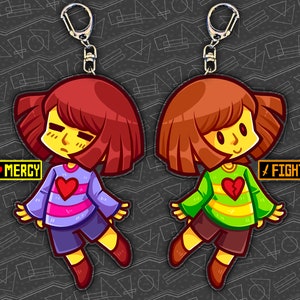 Frisk/Chara Double-Sided 2.5&quot; Acrylic Charm