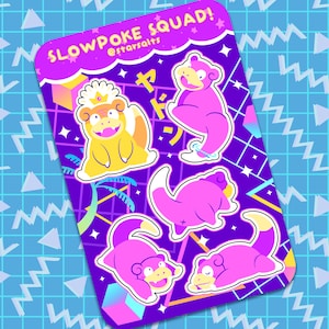 Folha de adesivos 4x6 Slowpoke