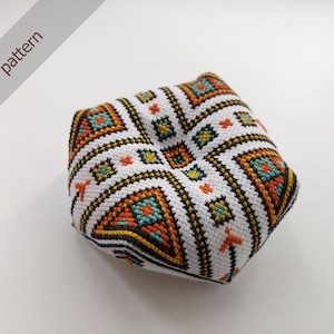 Native Biscornu Cross Stitch Pattern Chart