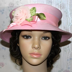 Pink Cloche Hat Tea Party, Church Hat, Garden Party Hat, Wedding One of a Kind &quot;OOAK&quot;