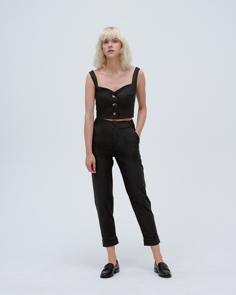 Blacktrousers straight pants