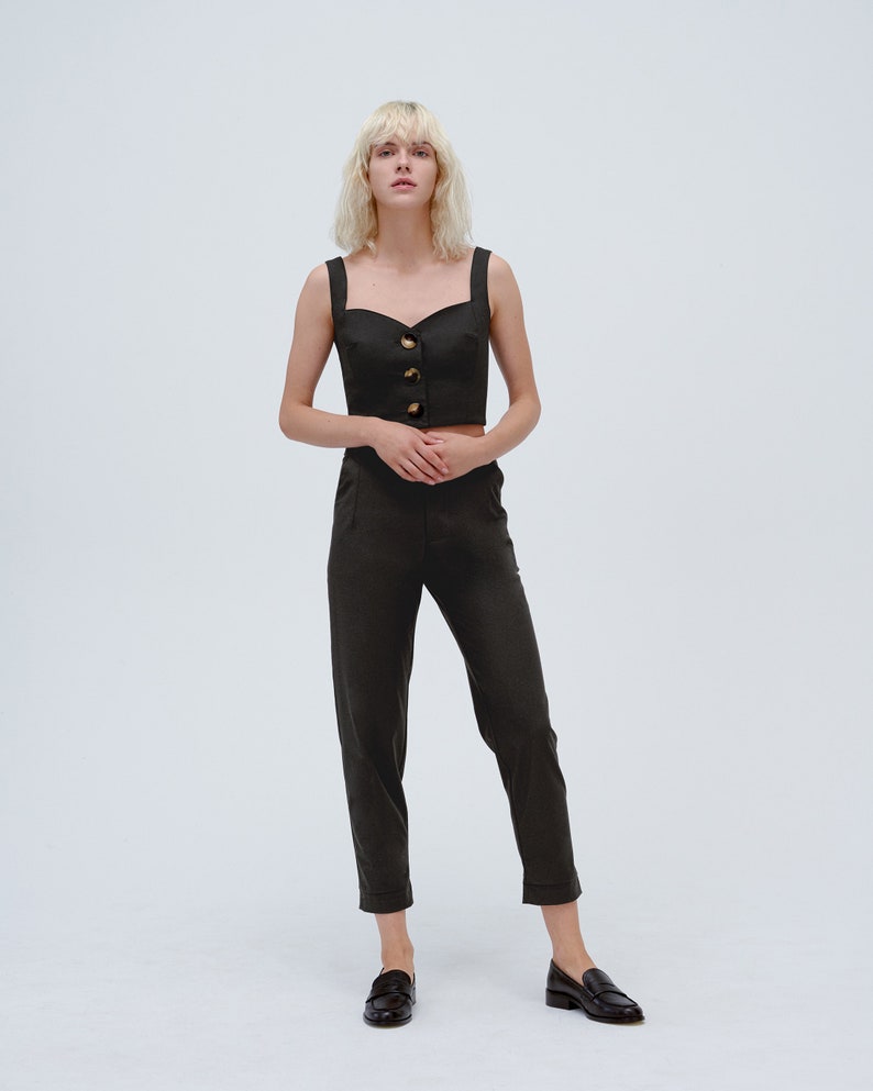 Blacktrousers straight pants