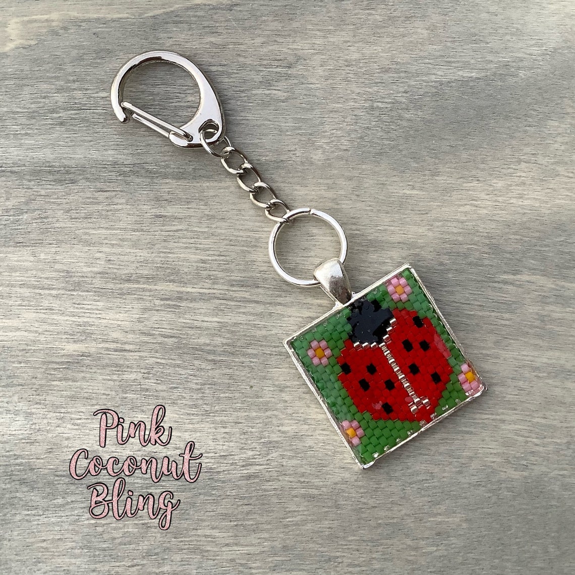 Ladybug Key Chain Ladybug Ornament Miyuki & Resin Key Etsy UK