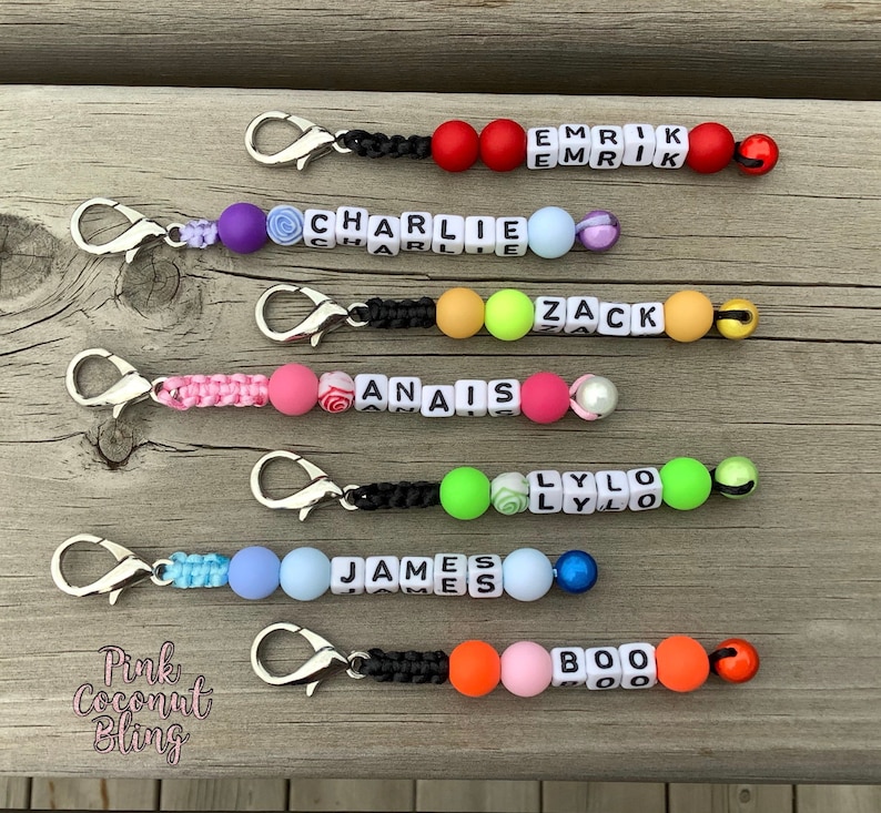 Zipper Pulls With Name Kids Name Tag Lunch Box Name Tag Etsy