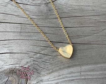 Gold Heart Pendant | Gold Stainless Steel Chain | Minimalist Women Necklace