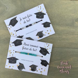 Bracelet de graduation | Bracelet voeu |Cadeau pour jeune étudiant | Cadeau graduation