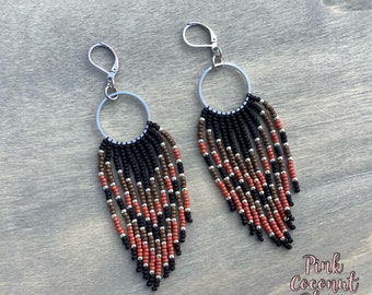 Fringe Earrings | Earth Colour Boho Earrings | Dangle and Drop