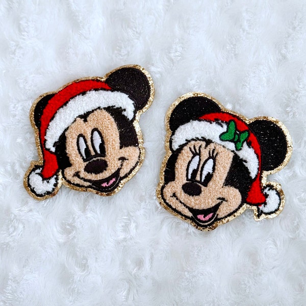 Mickey & Minnie Christmas Patches, Mickey Christmas Patch, Minnie Christmas Patch, Minnie Santa Patch, Mickey Santa Patch, Disney Holiday
