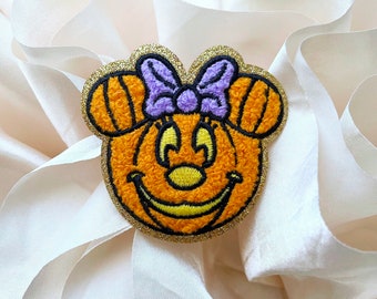 Minnie Mouse Halloween Pumpkin Iron On Patch, Minnie Pumpkin Patch, Minnie Halloween Patch, Halloween Patches, Halloween Patch,