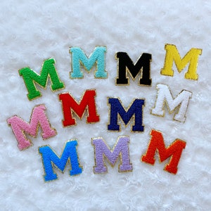 Colorful Iron On Glitter Chenille Embroidered Letters A-Z Applique Patch, Name Letter Patches, Iron On Patches, Navy Blue Letter Patches