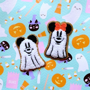 Mickey & Minnie Halloween Ghost Patches, Mickey Ghost Patch, Mickey Halloween Patch, Minnie Ghost Patch, Minnie Halloween Patch, Ghost Patch