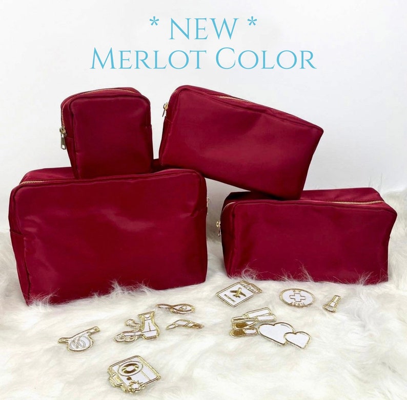 Nylon Cosmetic Bag Nylon Makeup Bag Bridesmaid Gifts Bride Etsy