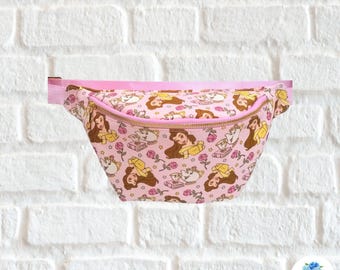 Beauty and the Beast Fanny Pack | Magic Kingdom Fanny Pack | Disney Fanny Pack | Jumbo Printed Fanny Pack | Disney Long Strap Fanny | Belle