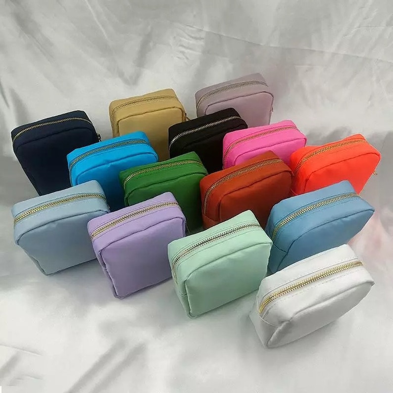 Nylon Cosmetic Bag Nylon Makeup Bag Bridesmaid Gifts Bride Etsy