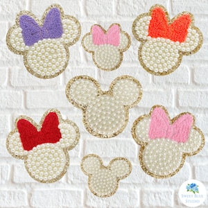 Mickey & Minnie adhesive pearl patches | Mickey and Minnie adhesive pearl patch | Mickey pearl patch | Minnie pearl patch | pearl patch