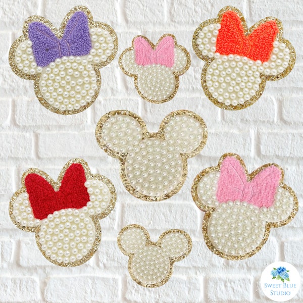 Mickey & Minnie adhesive pearl patches | Mickey and Minnie adhesive pearl patch | Mickey pearl patch | Minnie pearl patch | pearl patch