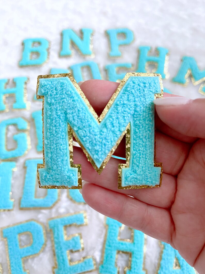 Colorful Iron on Glitter Chenille Embroidered Letters AZ Etsy