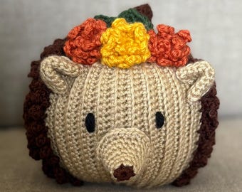 Crochet Pattern: Hedgehog Pumpkin/Fall Home Decor Patterns/Seasonal, Halloween, Thanksgiving Pumpkin/Amigurumi Crochet/Intermediate skill