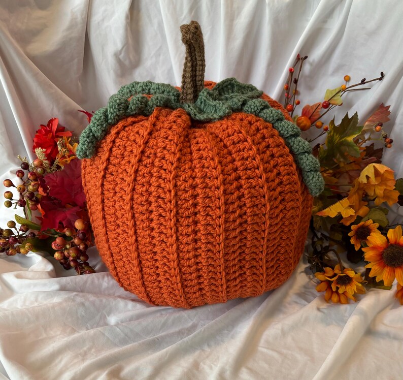 Jumbo Crocheted Pumpkin/pumpkin Pillow/halloween/thanksgiving. Seasonal