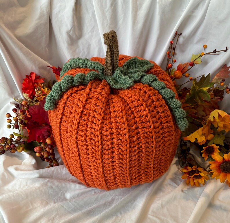 Jumbo Crocheted Pumpkin/pumpkin Pillow/halloween/thanksgiving. Seasonal