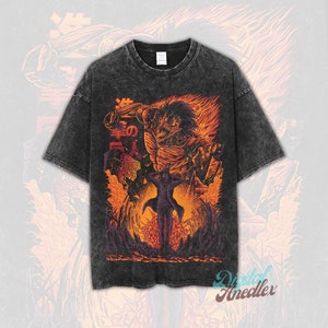 Vintage Anime Shirt, Retro und Vintage Stil, Anime Shirt, Anime Japanisches Shirt, Manga Shirt, Otaku Geschenk, Oversize Anime Washed T-Shirt