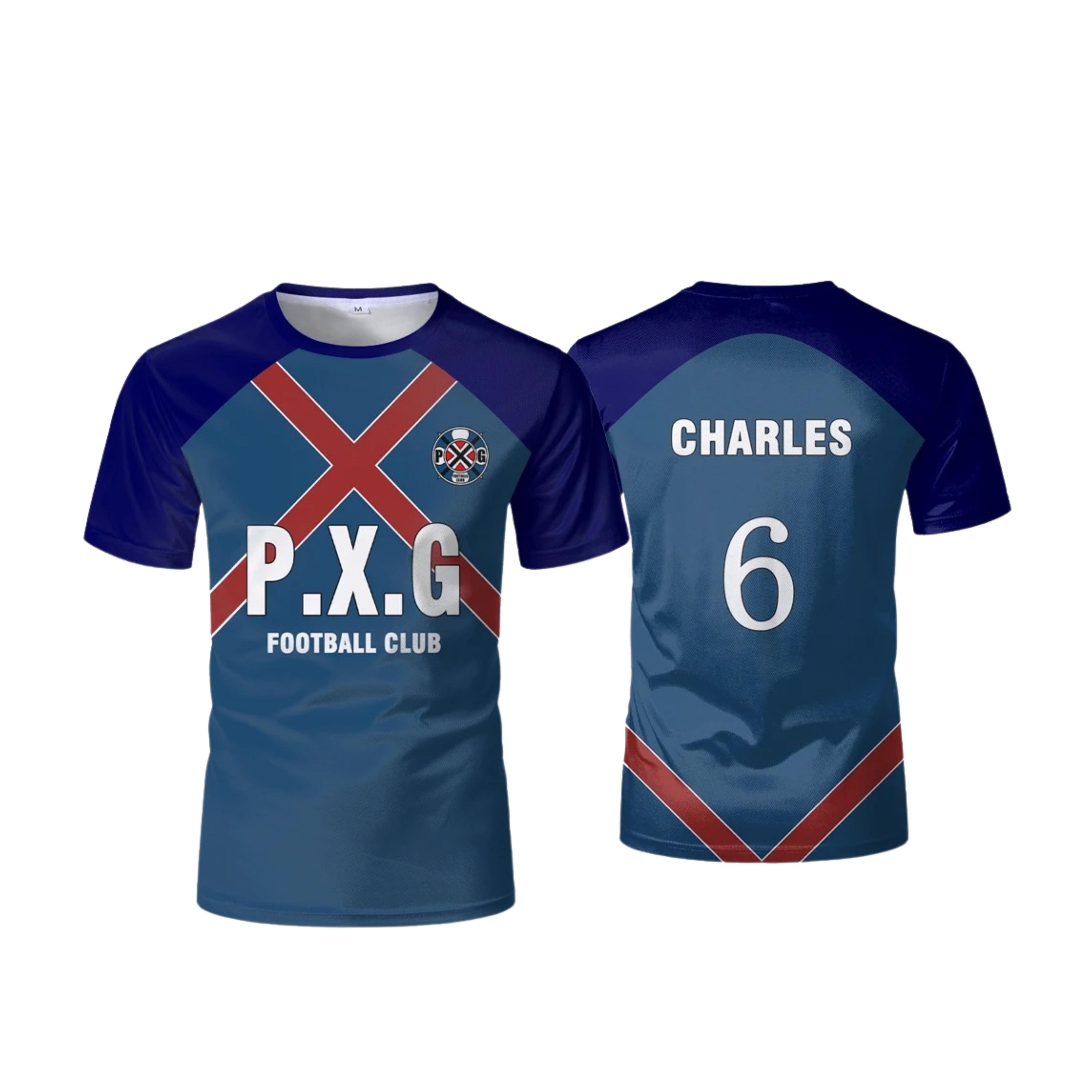 Paris X Gen (P.X.G) Soccer Jersey, Blue Lock Rin Football T-shirt