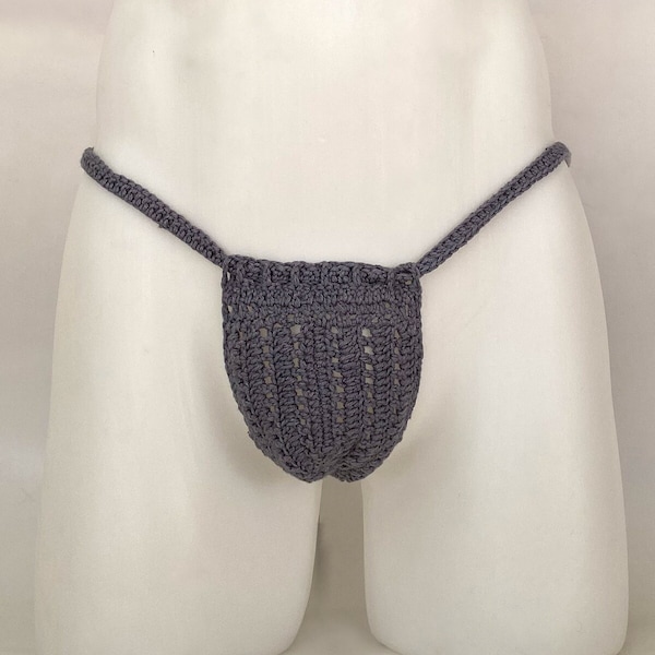 String tricoté / crocheté fait main pour hommes Gris