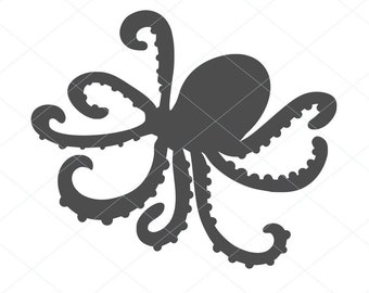 Underwater SVG, octopus svg, sea creature, sea animal, tentacles, clip art wall decal car stickers stencil template transfer SVG vector 1264