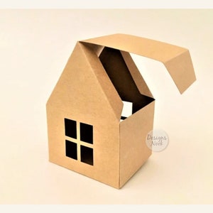 Village house template v1 - gift box, treat box, favor box, soap box, toy box, chocolate box, candy box SVG, PDF format