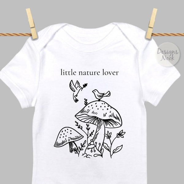 Little Nature Lover SVG, baby girl svg, baby boy svg, onesie svg, newborn onesie, lovely baby clip art, girl decal file, baby bodysuit PNG