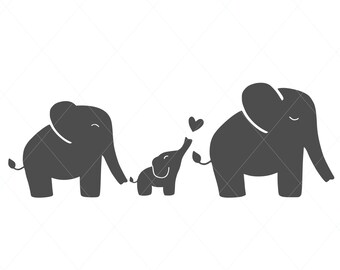 Download Elephant Family Svg Etsy