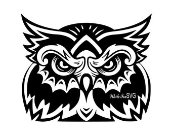 File Di Gufo Carino Clipart Stencil Modello Trasferimento Svg Etsy