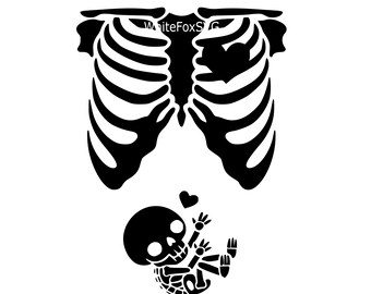 Download Pregnant skeleton svg | Etsy