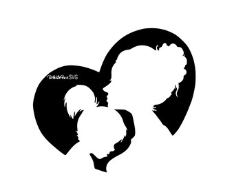 Mother child svg | Etsy