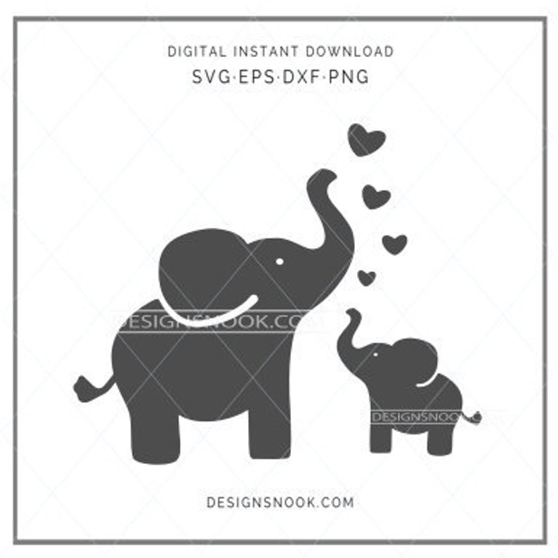Download Mother and baby elephant svg cute elephant baby shower cut ...