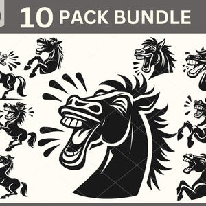 Lachendes Pferd SVG, Pferde SVG-Bundle, Pferd SVG, süßes Pferd svg, süßes Pferd DXF, digitaler Download, lustige Pferde Vektordateien, Pferd DXF EPS