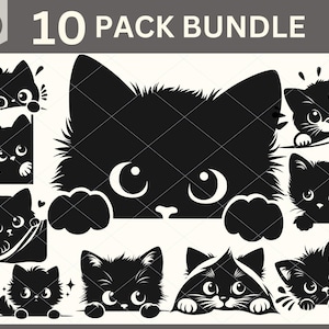 Peeking Cat SVG, Cat SVG Bundle, Kitten Svg, Cute Kitten svg, Cute Cat svg, Funny Cat Vector File, Kitten Svg Bundle, Peeking Kitten SVG