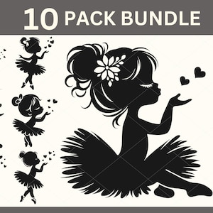 Ballerina SVG, Ballerina SVG-Bundle, Ballerina Silhouette, Ballerina Clipart, Geburtstags-Svg, Valentinstag-Svg, Baby-Dusche-Svg, Ballett-Svg