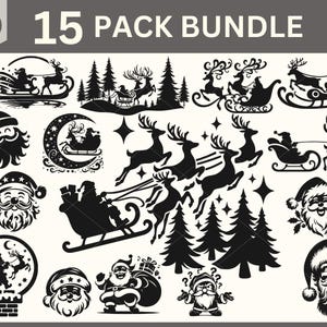 Santa Claus SVG Bundle, Weihnachten svg, Feiertage svg, Weihnachtsbaum svg, Weihnachtsverzierung, Abziehbild Clip Art, Schablonenvorlage Transfer SVG