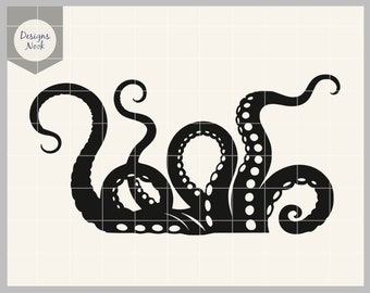 Tentáculos SVG, Pulpo SVG, Animal marino SVG, Criatura marina SVG, Pulpo Clipart, Archivo vectorial de pulpo, Silueta de pulpo, Tentáculos Clipart