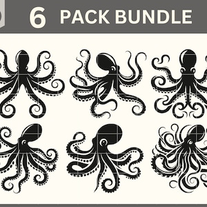 Octopus Svg, Sea Animal Svg, Sea Creature Svg, Octopus Clipart, Octopus Vector File, Octopus Silhouette, Octopus SVG Bundle, Tentacles Svg