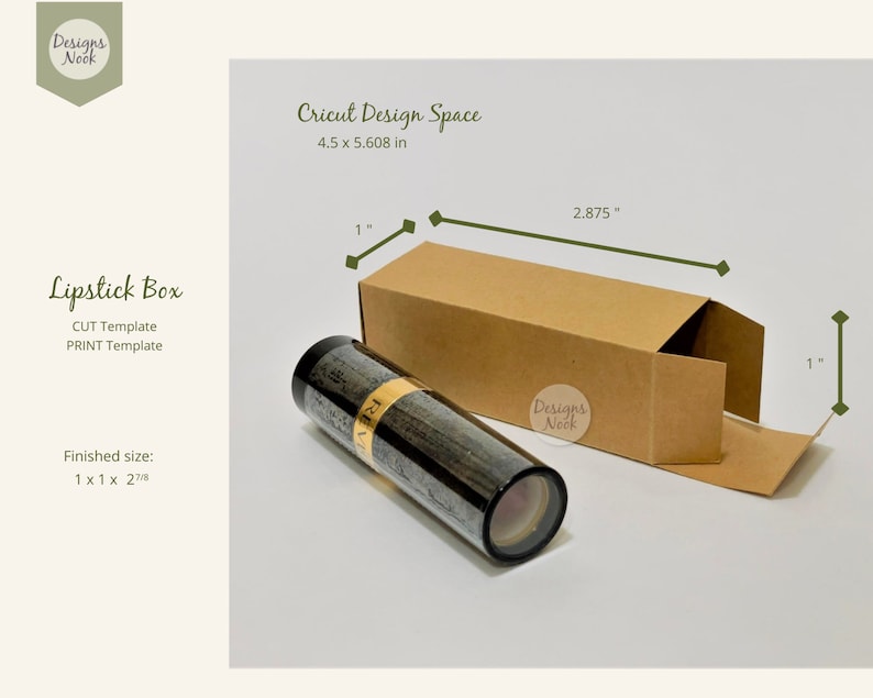 Lipstick Box SVG Template Lipstick Box PDF Printable Etsy