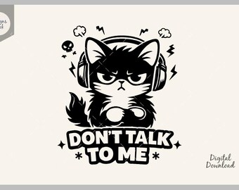 Cute Cat SVG, Cat Silhouette, Kitten Svg, Cute Cat Clipart, Kitty Clipart, Cricut Cut File, Instant Download, Pet Lover Gift, Funny Cat Svg