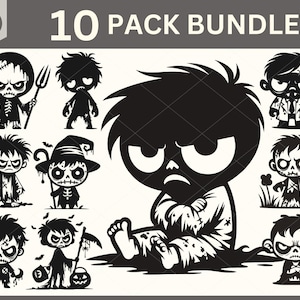 Zombie-Svg, Halloween-Svg-Bundle, süßer Zombie-Svg, Zombie-Svg-Bundle, Zombie Clipart, Zombie-Abziehbild-Vorlage, Zombie-Silhouette, lustiger Zombie