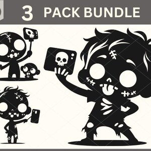 Zombie SVG, lustiges Zombie-Svg-Bundle, Halloween-Svg, Zombie-Selfie-Svg, Halloween Clipart, süße Halloween-Silhouette, süße Zombie-Selfies SVG