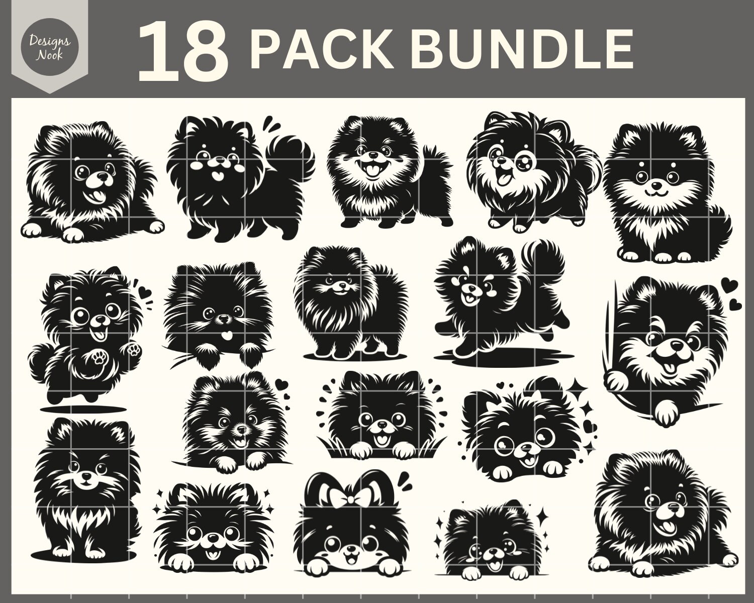 Cutable Doge Pomeranian Dog SVG, Dog Svg, Pomeranian SVG Bundle, Cuttable Design ...