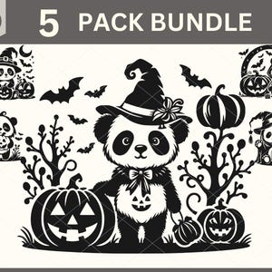 Panda zwar, Halloween-Baby-Panda SVG, Halloween-Svg, Zauberer-Svg, Halloween-Clipart, süße Halloween-Silhouette, süßes Halloween-Svg-Bundle